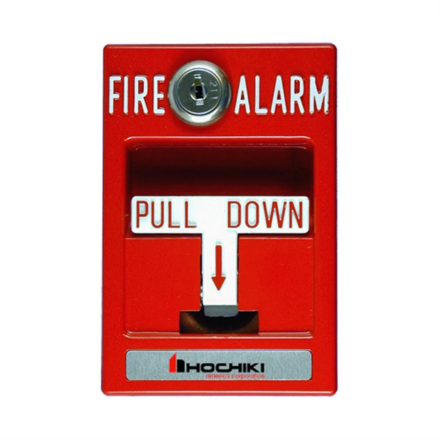 Hochiki, estación manual, estación manual de tiro, pull station, HPS-SAK-PSK CAT-211-KEY, activador manual de alarma, estación manual Hochiki, dispositivos contra incendio, sistemas de alarma contra incendios, seguridad contra incendios